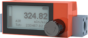 battery-operated thermal mass flow meter for gases