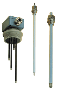 conductive level switch for vertical mounting