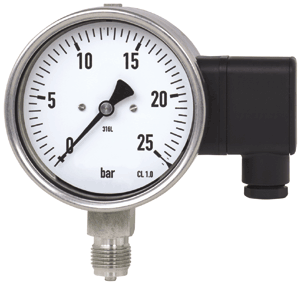 bourdon tube pressure gauge with analog output
