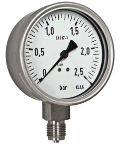 bourdon tube pressure gauge with nominal size 63 mm