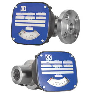 flow meter with flap and scale with pointer