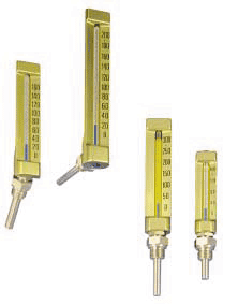 industrial thermometer with stem from brass, steel or stainless steel