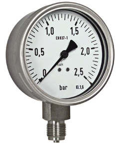 Rohrfedermanometer in der Nenngrösse 63 mm