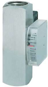 full-metal variable area flow meter and -switch for any mounting position for viscous media
