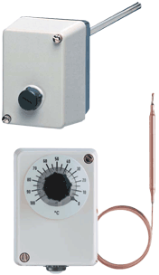 wall-mounting thermostat with rigid or flexible connection